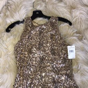 NWT  gold sequence dress, mini